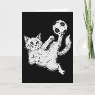 Katze spielt Fußball, Kinder und Jungen Fußball Ll Karte