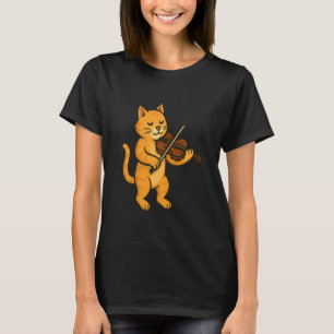 Katze spielt Geige Geiger Katzenliebhaber Süße Kat T-Shirt