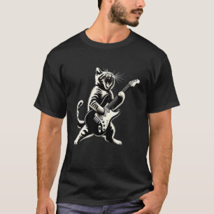 Katze spielt Gitarre Katze Rock And Roll Katze Roc T-Shirt