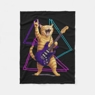 Katze spielt Gitarre Rockstar Rock And Roll Männer Fleecedecke