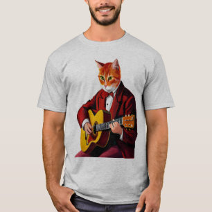 Katze spielt Gitarre Shirt   mens cat playing gita