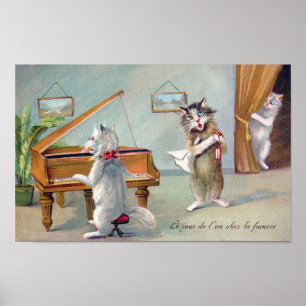 Katze spielt Klavier, Louis Wain Poster