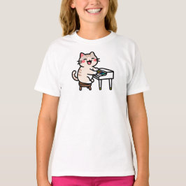 Katze spielt Klavier T-Shirt