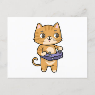 Katze spielt mit Controller Postkarte