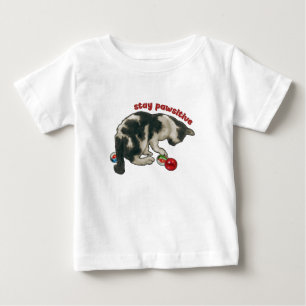 Katze spielt mit MURMELN, Bleib Pfotig, Wortspiel Baby T-shirt