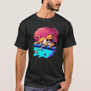 Katze spielt Poolbillard im Lounge Cool Cats T-Shirt