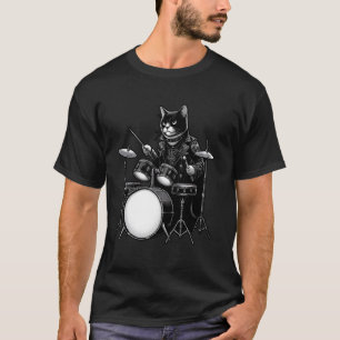 Katze spielt Schlagzeug Katzenliebhaber für Schlag T-Shirt