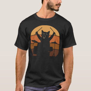 Katze spielt Schlagzeug T-Shirt