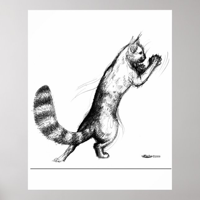 Katze Springing2 Poster (Vorne)