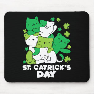 Katze St. Patrick's Day Katze Leprechaun Glücklich Mousepad