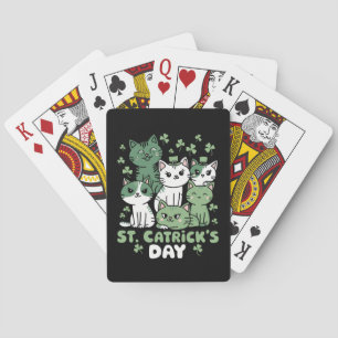 Katze St. Patrick's Day Lustiger Catrick's Day Spielkarten
