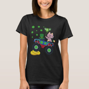 Katze St. Patrick's Day Monstertruck Irische Katze T-Shirt