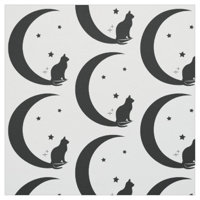 Katze, Sterne und Mond Stoff (Muster)