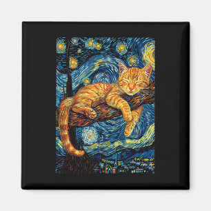 Katze Sternennacht Van Gogh Katze Für Katzenliebha Magnet