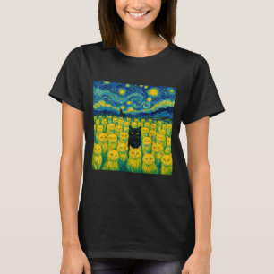 Katze Sternennacht Van Gogh Katze für Katzenliebha T-Shirt