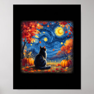 Katze Sternennacht Van Gogh Katzenliebhaber Ernted Poster
