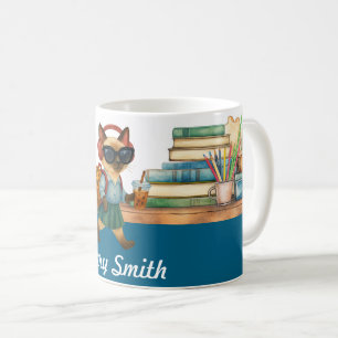 Katze Student Back to School Kopfhörer Bubble Tea Kaffeetasse