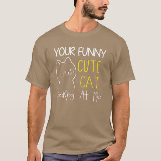 Katze süß Retro T-Shirt
