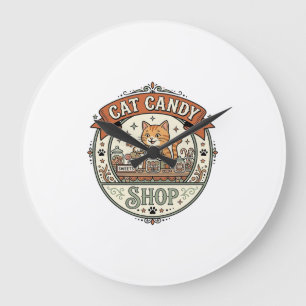 Katze Süßigkeiten Shop Katze Süßigkeiten Shop Katz Große Wanduhr