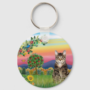 Katze (Tabby1) - Helles Land Schlüsselanhänger