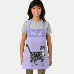 Katze Tabby Muster Pastelltiere Katzen Kinder Mäd Schürze