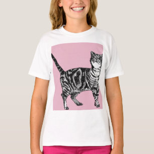 Katze Tabby Pastell Katzen Mädchen Rosa Pink Haust T-Shirt