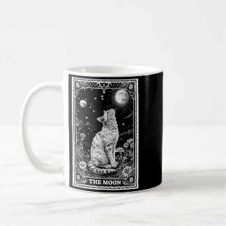 Katze Tarot Karte Witchy Mond Hut Halloween Schwar Kaffeetasse