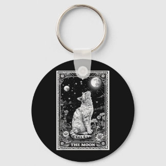 Katze Tarot Karte Witchy Mond Hut Halloween Schwar Schlüsselanhänger