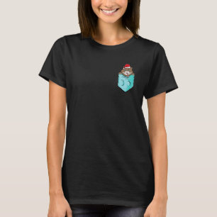 Katze Tasche Santa Hut Weihnachten Pyjama Süße Kat T-Shirt
