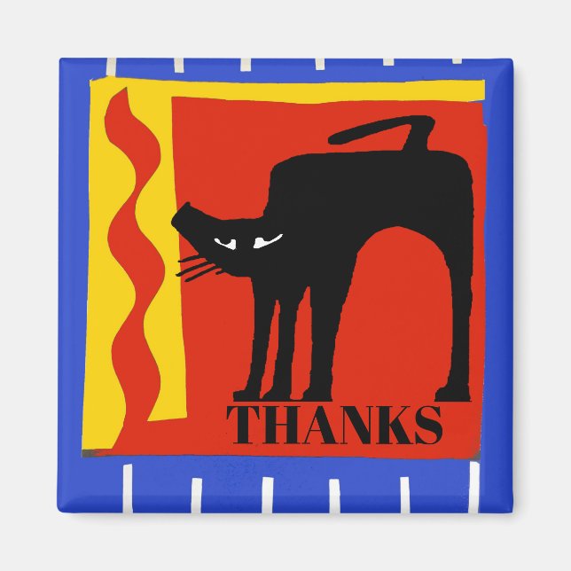 Katze, Text bearbeiten Magnet (Vorne)