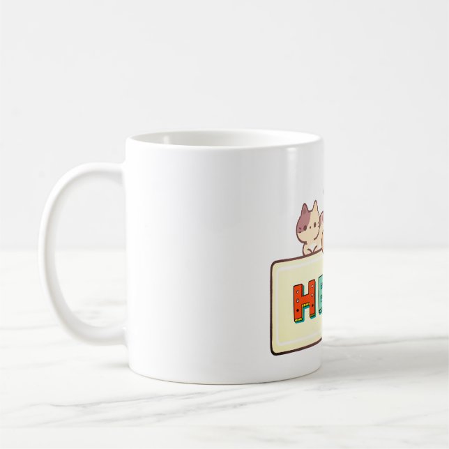 Katze, Textfeld, Doodle Kaffeetasse (Links)