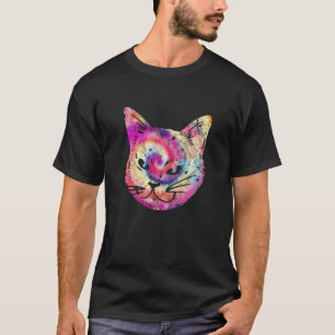 Katze Tie Dye Kätzchen Kitty Katze Mama Katze Papa T-Shirt