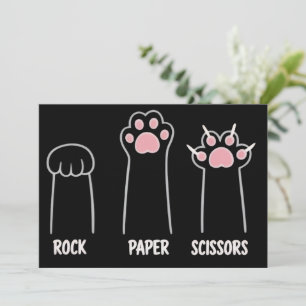 Katze Tier Haustier Liebhaber Schere Stein Papier  Einladung