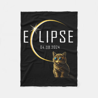 Katze Totale Sonnenfinsternis 2024 Totalität Lusti Fleecedecke