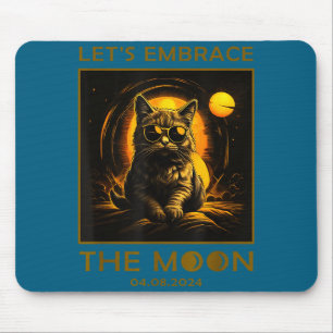 Katze Totale Sonnenfinsternis Umarmen Illustration Mousepad
