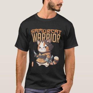 Katze trifft Anime Die Macht der Samurai-Kitty T-Shirt