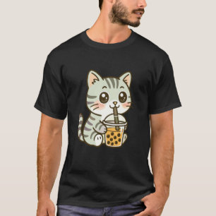 Katze trinkt Boba-Tee - Katzenliebhaber Katzenbesi T-Shirt