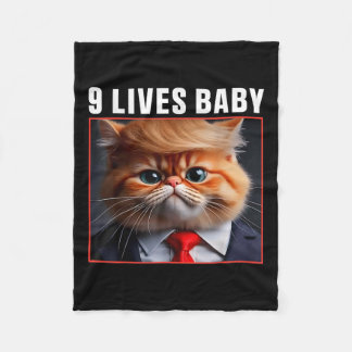 Katze Trump 9 Leben Baby _1 Fleecedecke