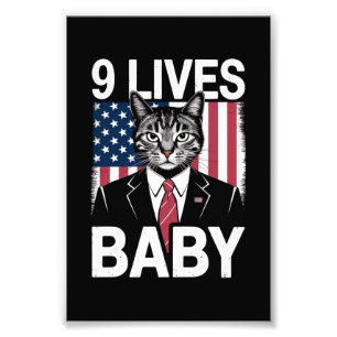 Katze Trump 9 Leben Baby Lustige Trump Katze Fotodruck