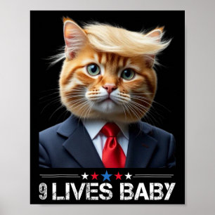 Katze Trump 9 Leben Durch Lustige Stimme Für Trump Poster