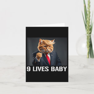 Katze Trump 9 Lebt Baby Funny Cat mit Trump Hair Karte