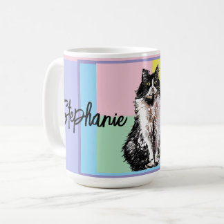 Katze Tuxedo Pastell Katzen Damen Pastellfarben Kaffeetasse