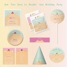 Katze "Two Cute to Handle" 2. Geburtstag Mintgrün