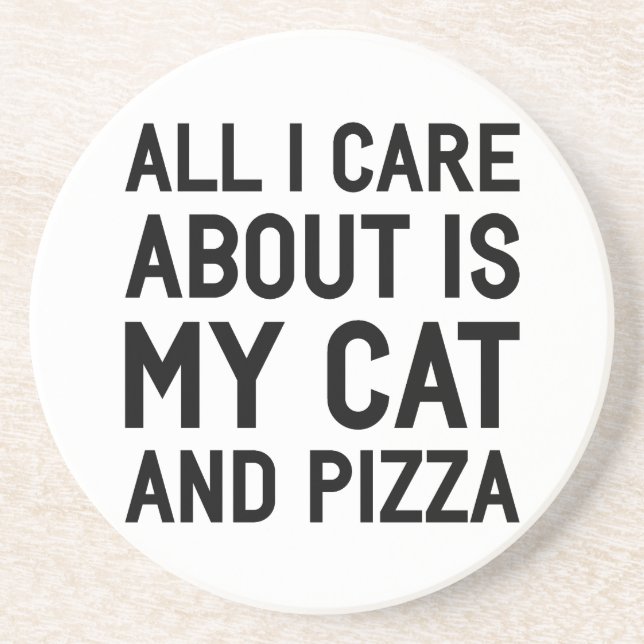 Katze u. Pizza Untersetzer (Vorne)