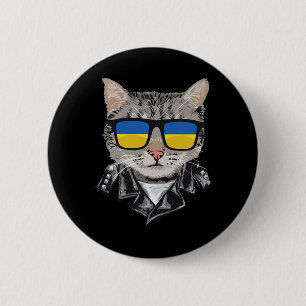 Katze Ukraine Flagge Sungles - Coole ukrainische K Button