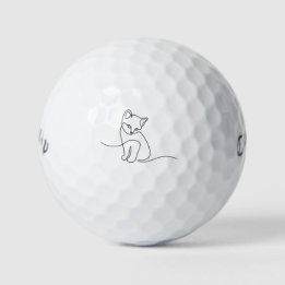 Katze Umriss Minimalistische Katzenmutter Tierlieb Golfball
