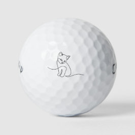 Katze Umriss Minimalistische Katzenmutter Tierlieb Golfball