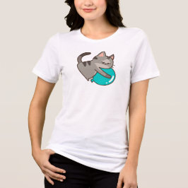 Katze und Ballon Tri-Blend Shirt