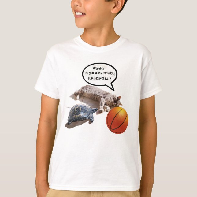 KATZE UND BASKETBALL T-Shirt (Vorderseite)