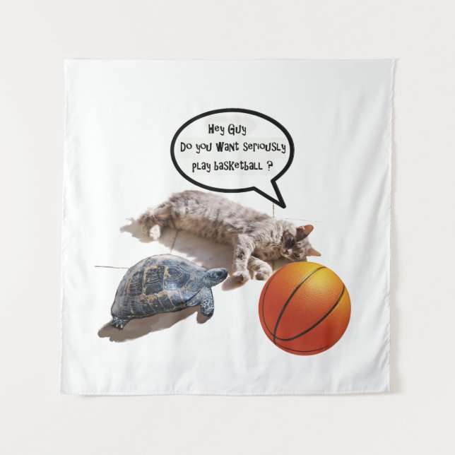 KATZE UND BASKETBALL WANDTEPPICH (Vorderseite)